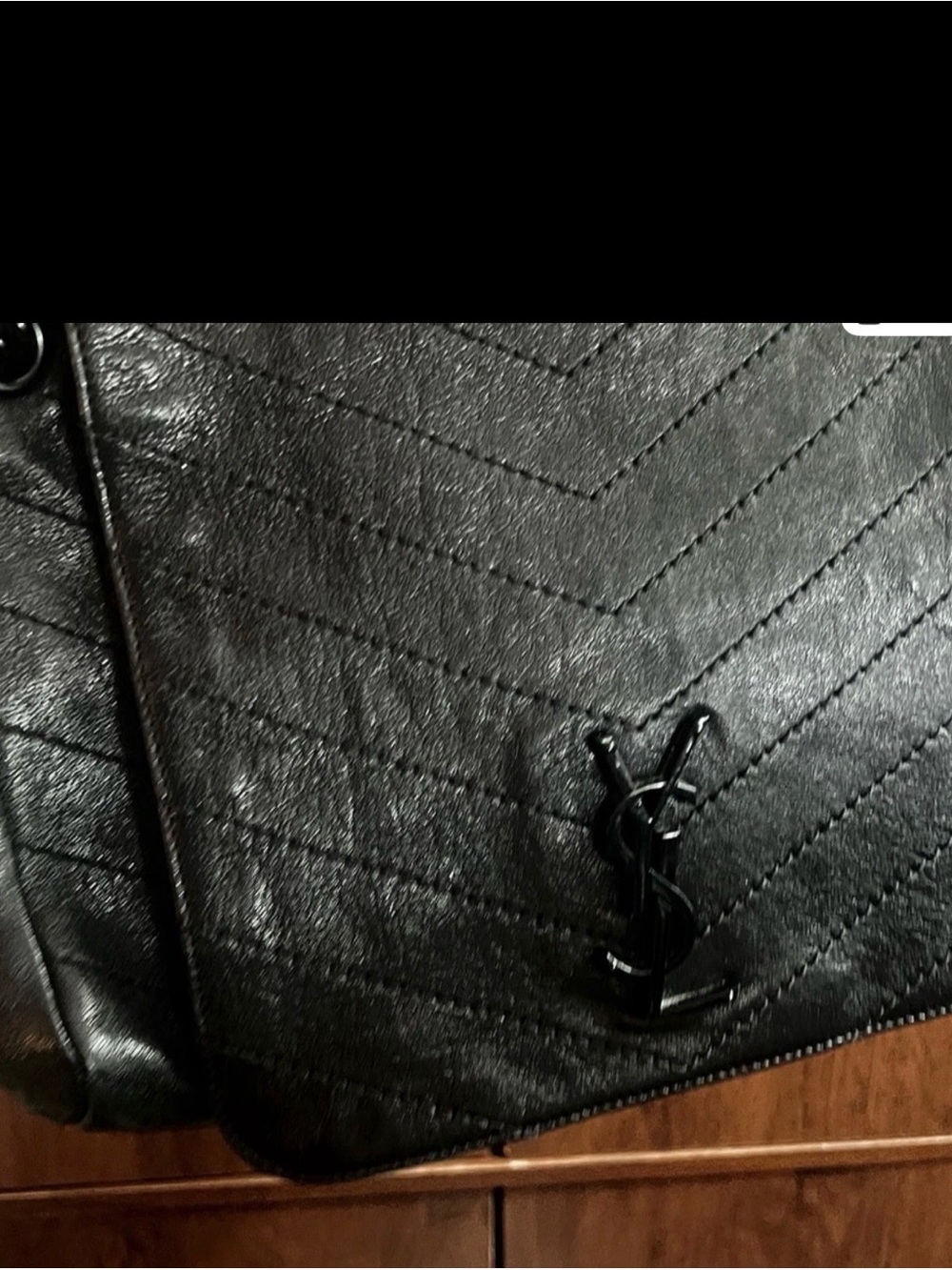 Saint Laurent Black Quilted soho Leather Shoulder Bag with YSL Monogram